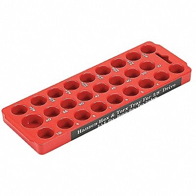 Socket Bit Tray Red Plastic MPN:50000