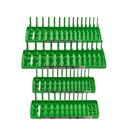 Metric and Fractional 3 Row Socket Tray Set for 1/4
