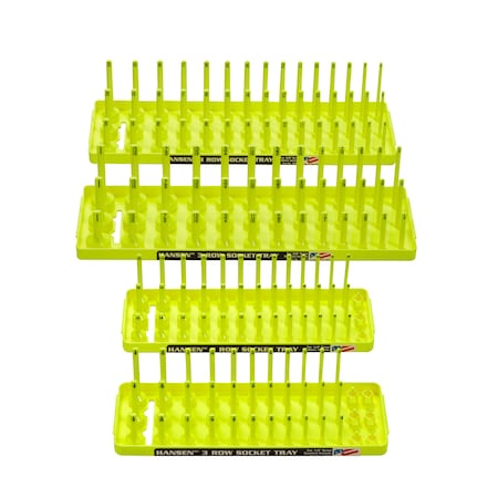 Metric and Fractional 3 Row Socket Tray Set for 1/4