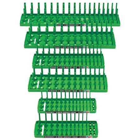 Socket Tray, Green, Plastic, 4 1/4 in MPN:92014