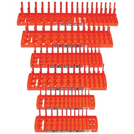 Socket Tray, Orange, Plastic, 4 1/4 in MPN:92015