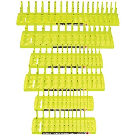 Socket Tray, Yellow, Plastic, 41/4 in MPN:92016