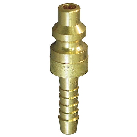 Coupler Plug, Hose Barb, 1/4, Brass MPN:09A