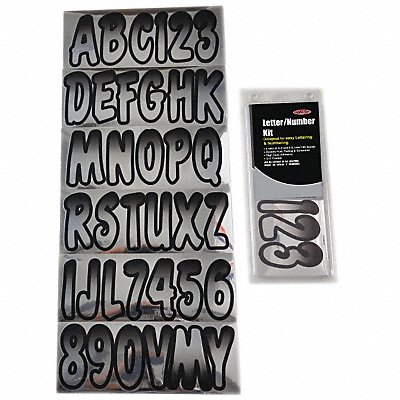 Number and Letter Combo Kit Chrome/Black MPN:GCHBKG200