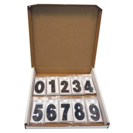 Number Label Set, Vinyl, 3 in H, 1-1/4 in W, PK100 MPN:3SCBP10