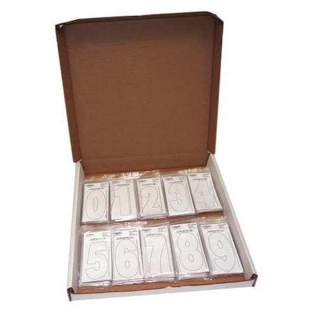 NumberLabelSet, Vinyl, 3inH, 1-1/4inW, PK100 MPN:3SCWP10