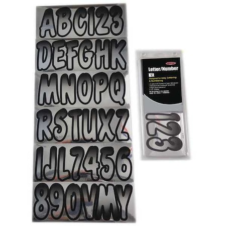 LetterandNumberLabelSet, 3inH, 1-1/2inW MPN:GCHBKG200