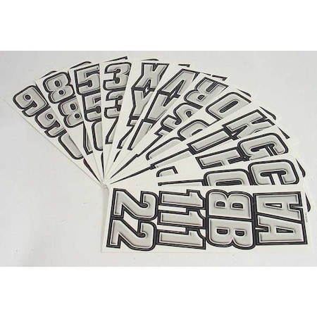 LetterandNumberLabelSet, 2inH, 1-1/2inW MPN:GSIBLK500
