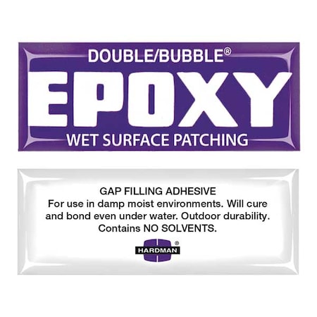 Epoxy Adhesive, Double/Bubble Wet Surface Patching Series, Clear, Packet, 10 PK, 1:01 Mix Ratio MPN:4003-BG10