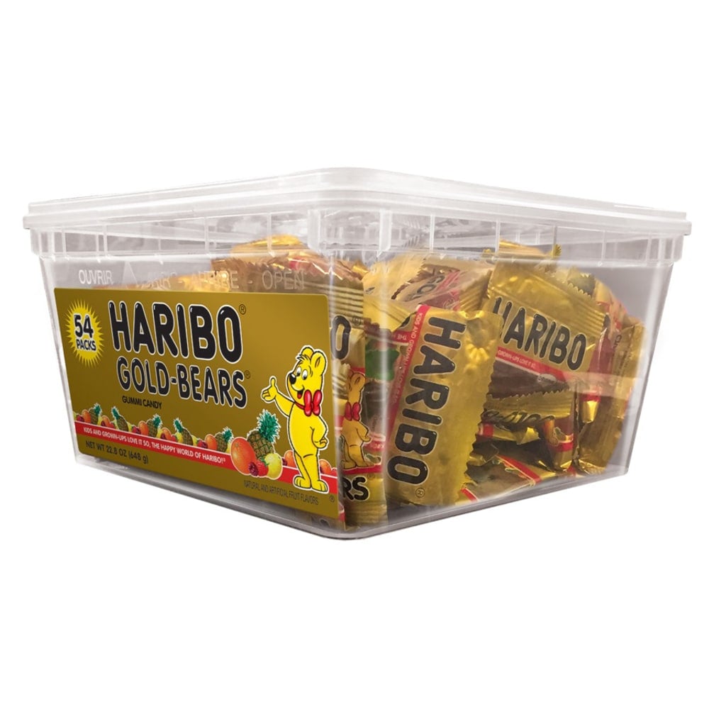 HARIBO Gold Bears, 22.8 Oz, Tub Of 54 Packs MPN:120378