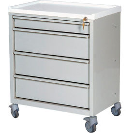 Harloff Compact Economy Treatment Cart with Four Drawers Light Gray - ETC-4 ETC-4LG