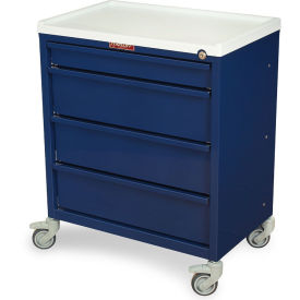 Harloff Compact Economy Treatment Cart with Four Drawers Navy - ETC-4 ETC-4NV