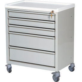 Harloff Compact Economy Treatment Cart with Five Drawers Light Gray - ETC-5 ETC-5LG
