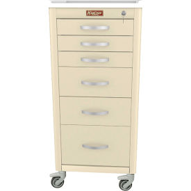 Harloff M-Series Narrow Procedure Cart 6 Drawers Key Lock 18