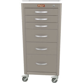 Harloff M-Series Narrow Procedure Cart 6 Drawers Key Lock 18