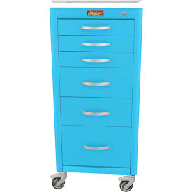 Harloff M-Series Narrow Procedure Cart 6 Drawers Key Lock 18