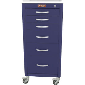 Harloff M-Series Narrow Procedure Cart 6 Drawers Key Lock 18