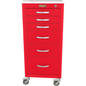 Harloff M-Series Narrow Procedure Cart 6 Drawers Key Lock 18