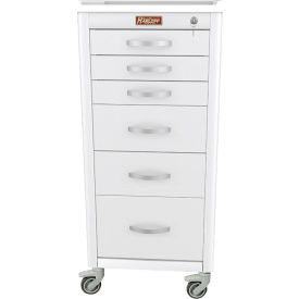 Harloff M-Series Narrow Procedure Cart 6 Drawers Key Lock 18