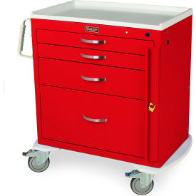 Harloff M-Series Short Emergency Crash Cart 4 Drawers 36-3/4