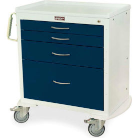 Harloff M-Series Four Drawer Procedure Cart with Standard Key Lock Yellow MDS3024K14-Yellow