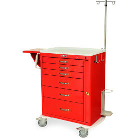 Harloff M-Series Tall Emergency Crash Cart 6 Drawers 36-3/4