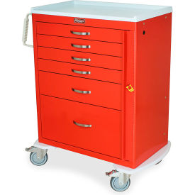 Harloff M-Series Tall Emergency Crash Cart 6 Drawers 36-3/4