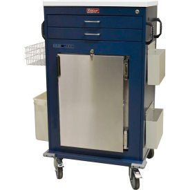 Harloff Premium Malignant Hyperthermia Cart with Refrigerator 2 Drawers Key Lock Navy - MH5200K MH5200K-NV