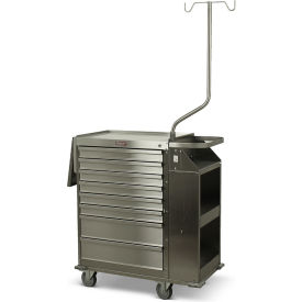 Harloff Stainless Steel Eight Drawer Cast Cart Specialty Package Key Lock Stainless Steel - 6025K 6025K