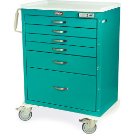 Harloff M-Series Tall Procedure Cart6 Drawers & E Lock36-3/4