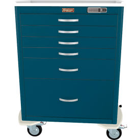 Harloff M-Series Tall Procedure Cart6 Drawers & E Lock36-3/4