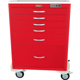 Harloff M-Series Tall Procedure Cart6 Drawers & E Lock36-3/4