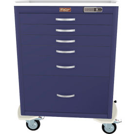 Harloff M-Series Tall Procedure Cart6 Drawers & E Lock36-3/4