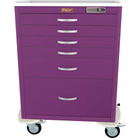 Harloff M-Series Tall Procedure Cart6 Drawers & E Lock36-3/4