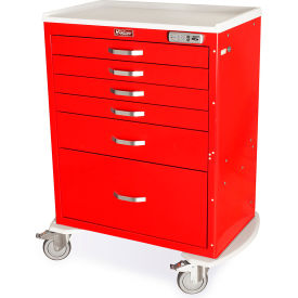 Harloff M-Series Tall Procedure Cart6 Drawers & E Lock36-3/4