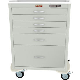 Harloff M-Series Tall Procedure Cart6 Drawers & E Lock36-3/4