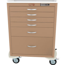 Harloff M-Series Tall Procedure Cart6 Drawers & E Lock36-3/4