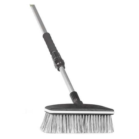 Brush, 39 in-62 in Telscpng Flow-Through Hndl, 37 in to 64 in L Handle, 10 in L Brush, Aluminum MPN:11715