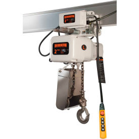 Harrington NERM003LD-SD-FG-10 NER Food Grade Hoist with Motorized Trolley 1/4 Ton Capacity 230V NERM003LD-SD-FG-10-230V