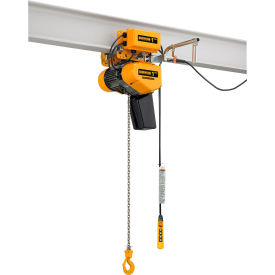 Harrington Electric Hoist 1 Ton Cap. VFD Control 1Ph Dual Speed20' Lift W/ Motorized Trolley SEQM010SD-SD-20