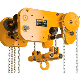 Harrington® SHB Ultra Low Headroom Manual Chain Hoist with Geared Trolley 1 Ton Cap. 20' Lift SHB010-20