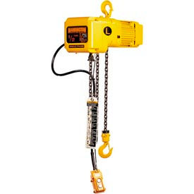 Harrington SNER010L-10 SNER Electric Hoist w/ Hook Suspension - 1 Ton 10' Lift 7 ft/min 230V SNER010L-10-230V