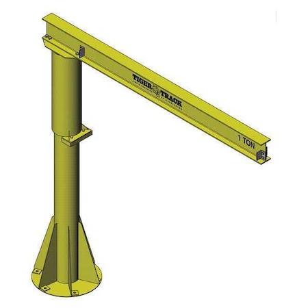 Jib Crane, Base Mounted, 600 lb Capacity, Height Under Span: 9 ft MPN:350-600-6-9