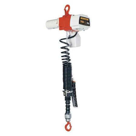 Electric Chain Hoist, 350 lb, 6 ft, Hook Mounted - No Trolley, 120V AC, White MPN:ED350DA-6