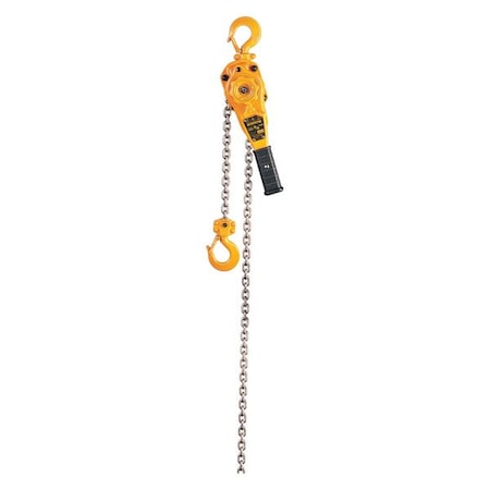 Lever Chain Hoist, 1, 500 lb Load Capacity, 15 ft Hoist Lift, 31/32 in Hook Opening MPN:LB008-15