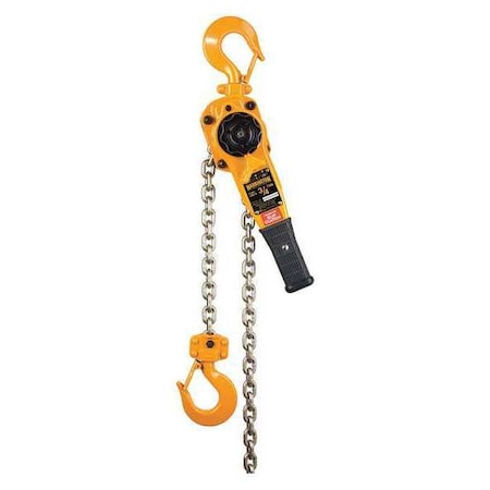 Lever Chain Hoist, 1, 500 lb Load Capacity, 10 ft Hoist Lift, 15/16 in Hook Opening MPN:LB008-SC-10