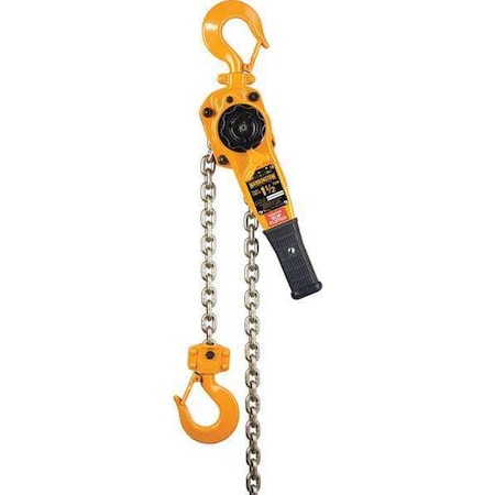 Lever Chain Hoist, 3, 000 lb Load Capacity, 10 ft Hoist Lift, 1 1/4 in Hook Opening MPN:LB015-SC-10