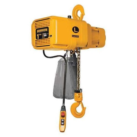 Electric Chain Hoist, 4, 000 lb, 20 ft, Hook Mounted - No Trolley, 230V AC, Yellow MPN:NER020SD-20