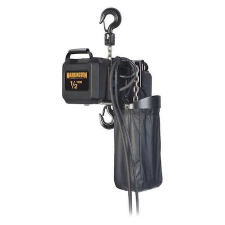 Electric Theatre Chain Hoist, 1, 000 lb, 60 ft, Hook Mounted - No Trolley, 208-230/460V AC, Black MPN:TNER005L-60
