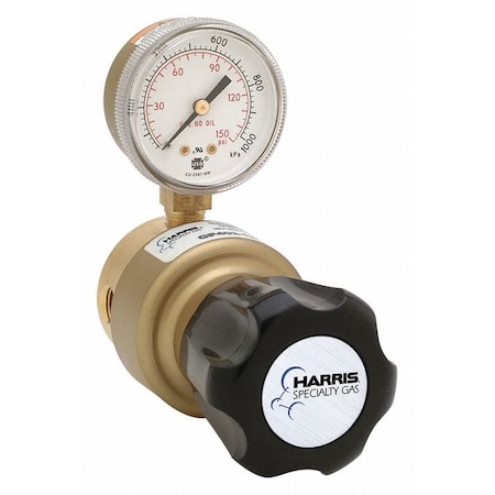 Specialty Gas Regulator, Argon, Helium, Nitrogen, Single Stage, 1/4 in Inlet, 1/4 in Outlet MPN:403125000D